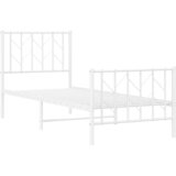 Metalni okvir kreveta s uzglavljem i podnožjem bijeli 75x190 cm | shoptok.hr
