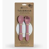 Petite & Mars Take&Match Silicone Cutlery pribor Dusty Rose 6 m+ 2 kos Cene