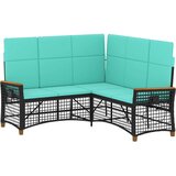  Vrtni set sofe za opuštanje Crna i Tirkizna 164 x 164 x 112 cm | shoptok.hr