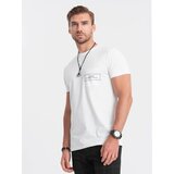 Ombre Streetstyle men's pocket print cotton t-shirt - white | Shoptok.si