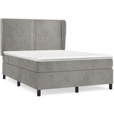  Krevet s oprugama i madracem svjetlosivi 140x190 cm baršunasti | shoptok.hr