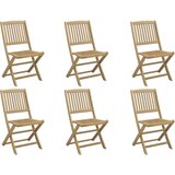  Zložljivi vrtni stoli 6 kosov 48,5x57x90 cm trdna akacija | Shoptok.si