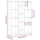 vidaXL Sobna pregrada/Omar za knjige staro drvo 100x24x140 cm | shoptok.hr