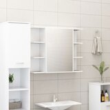vidaXL Kopalniška omarica z ogledalom bela 80x20,5x64 cm iverna pl. Cene