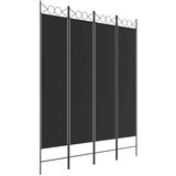 Sobna pregrada s 4 panela crna 160 x 200 cm od tkanine | Eponuda.ba
