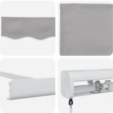 vidaXL Ročna retraktibilna senčila svetlo siva 300x250 cm, Zamenjalna tkanina za senčila za okvir 3x2,5 m svetlo siva | Shoptok.si
