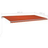  Tenda na ručno uvlačenje sa stupovima 6 x 3 m narančasto-smeđa | shoptok.hr