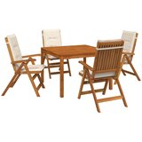  Set za blagovanje u vrtu od 5 dijelova 5 kom. Prirodna | shoptok.hr