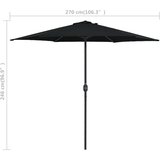  Vrtni suncobran s aluminijskim stupom 270 x 246 cm crni | shoptok.hr