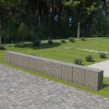 vidaXL Gabionska stena s pokrovi iz pocinkanega jekla 900x50x100 cm Cene