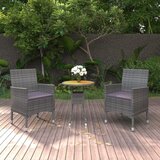  3-dijelni vrtni blagovaonski set od poliratana sivi | shoptok.hr