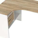 MID.YOU KOTNA PISALNA MIZA leseni material bela, barve hrasta | Shoptok.si