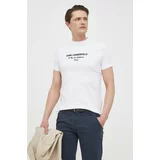 Karl Lagerfeld Bombažna kratka majica bela barva
