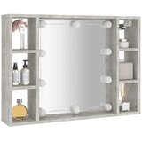  Kupaonski ormarić s ogledalom LED boja betona 76 x 15 x 55 cm | shoptok.hr
