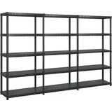 vidaXL Regal 5-nadstropni črn 255x40x185 cm plastika Cene