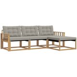 vidaXL Zunanja garnitura za sedenje 4 pcs Bela in svetlo siva, (5000280067) | Shoptok.si