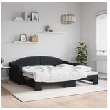 vidaXL izvlečna dnevna postelja črna 90x190 cm blago | Shoptok.si