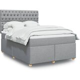  Krevet box spring s madracem svjetlosiva 160x200 cm tkanina | shoptok.hr