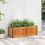  Vrtna sadilica 80 x 30 x 27,5 cm masivno bagremovo drvo i čelik | shoptok.hr