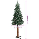  Tanko božićno drvce s pravim drvom i snijegom zeleno 180 cm | shoptok.hr
