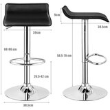  Barska stolica, komplet od 2 podesivih barskih stolica s naslonom za leđa i noge, 360° okretna stolica | shoptok.hr