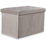  Sklopivi tabure XL s gumbima - 60x38x38cm baršun bež | shoptok.hr
