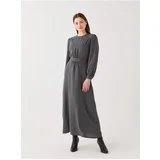 LC Waikiki Crew Neck Straight Long Sleeve Women's Dress