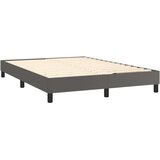 vidaXL Box spring posteljni okvir siv 140x190 cm umetno usnje | Shoptok.si