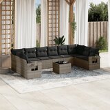 vidaXL 11-dijelni set vrtnih sofa od poliratana s jastucima sivi | shoptok.hr