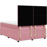  Krevet s oprugama i madracem ružičasti 140x190 cm baršunasti | shoptok.hr