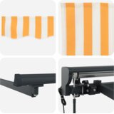 vidaXL Retraktilna tenda Oranžna in bela 450x300 cm | Shoptok.si