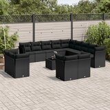 vidaXL 14-dijelni set vrtnih sofa s jastucima poliratan crni | shoptok.hr