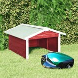 vidaXL garaža za robotsku kosilicu 72x87x50 cm crveno-bijela jelovina Cijene