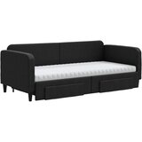  Dnevni krevet na razvlačenje s ladicama crni 90x200 cm tkanina | shoptok.hr