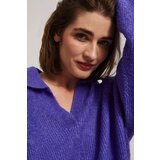Marisse Purple V-Neck Sweater | ePonuda.com