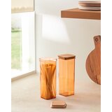 Madame coco Set posuda za čuvanje namirnica sa drvenim poklopcem, 2 komada, 2100 ml, Narandžasti | Eponuda.com