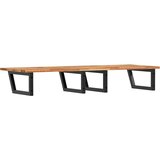  Zidna polica za umivaonik od čelika i masivnog bagremovog drva Smeđa 160 x 50 x 2 cm | Shoptok.si