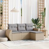  4-dijelni set vrtnih sofa s jastucima bež od poliratana | shoptok.hr