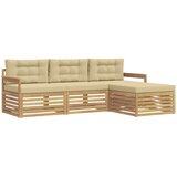 vidaXL Zunanja garnitura za sedenje 4 pcs Bela in bež Poliester, (5000281456) | Shoptok.si