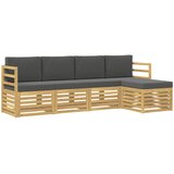  Set vanjskih sofa 5 pcs Bijela i antracit 245 x 122,5 x 73 cm | shoptok.hr