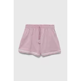 United Colors Of Benetton Kratke hlače za bebe boja: ružičasta, glatki materijal