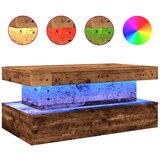  Stolić za kavu s LED svjetlima boja starog drva 90 x 50 x 40 cm | Shoptok.si