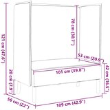 SOFA s visokim naslonom 101cm Tamno smeđa tkanina | shoptok.hr