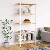 vidaXL 5-nadstropni regal s policami bel in hrast 80x40x163 cm Cene