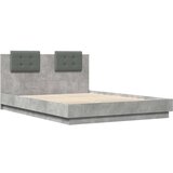  Okvir kreveta s uzglavljem LED siva boja betona 140 x 200 cm | shoptok.hr