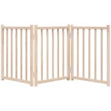 vidaXL Vrata za pse sklopiva 3 panela 150 cm masivna jelovina | shoptok.hr