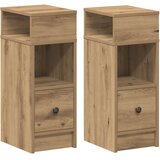 vidaXL Nočne omarice 2 kosa s predalom, hrastove, umetniške 25x31x66 cm, (5000298571) | Shoptok.si