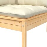 vidaXL Kutna vrtna sofa s krem jastucima od masivne borovine | shoptok.hr