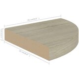 vidaXL Plutajuće kutne police 2 kom boja hrasta 25 x 25 x 3,8 cm MDF | shoptok.hr