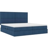  Krevet S LED lampica s uzglavljem Plava 200 x 200 cm tkanina | shoptok.hr